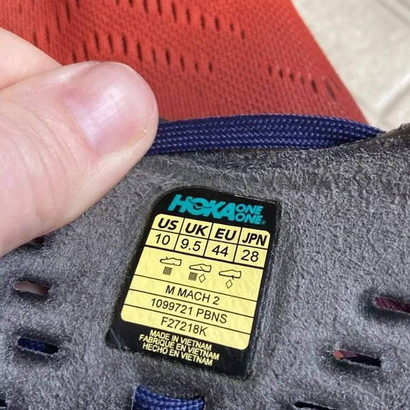 HOKA One One Men’s Size 10 Mach 2 Running Shoe Blue/Orange PROFLY Mesh - Picture 4 of 8